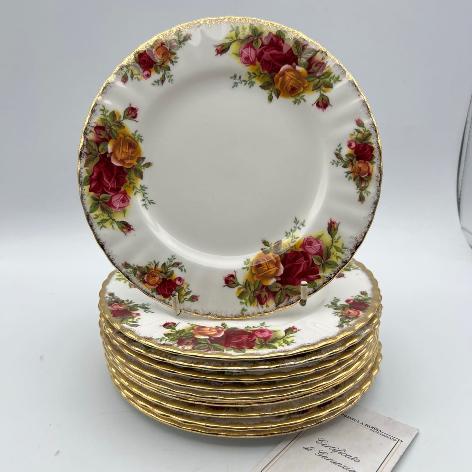 Set Servizio di 10 Piatti 18 cm in Porcellana Royal Albert Old Country Roses Categoria  Piatti e Piattini