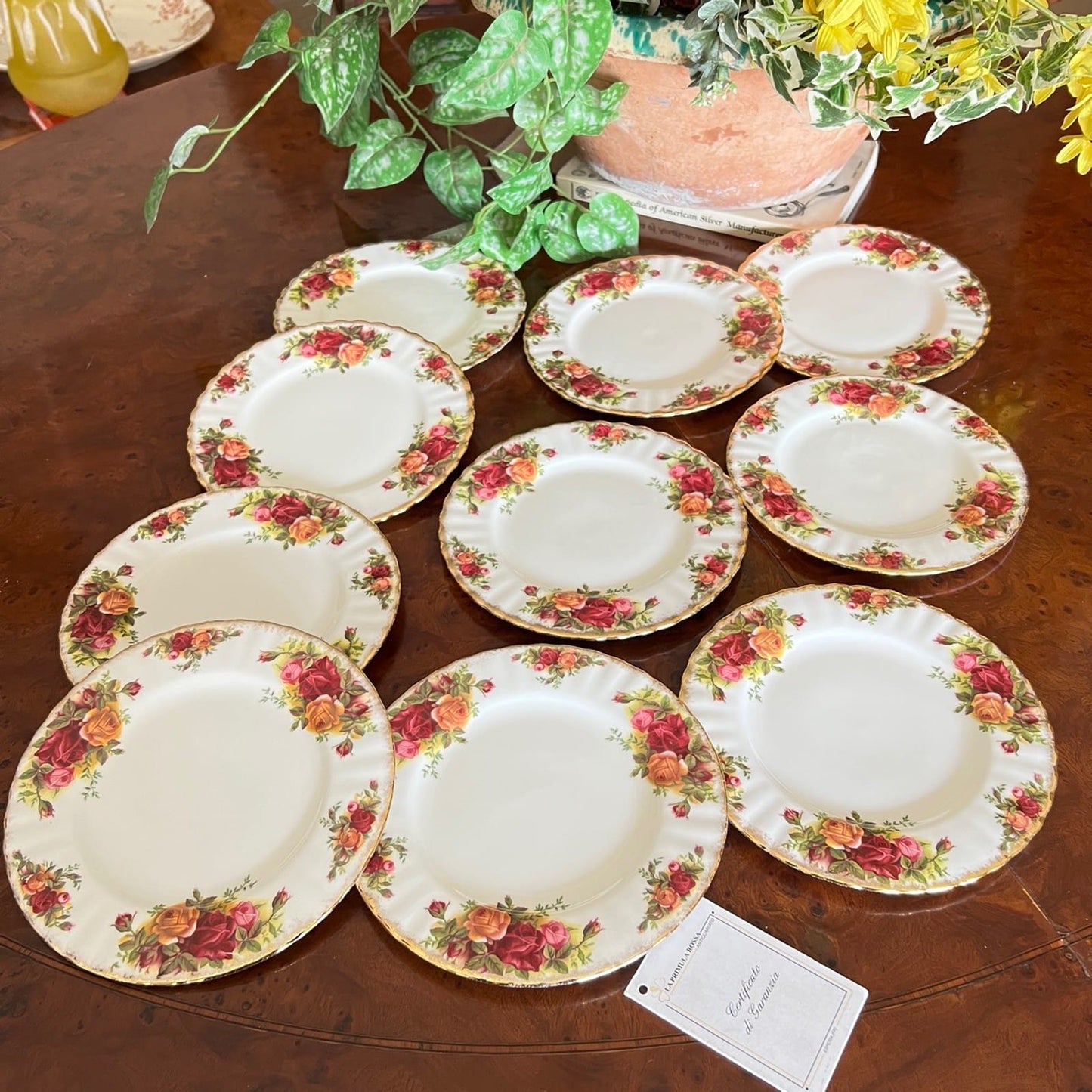 Set Servizio di 10 Piatti 18 cm in Porcellana Royal Albert Old Country Roses Categoria  Piatti e Piattini
