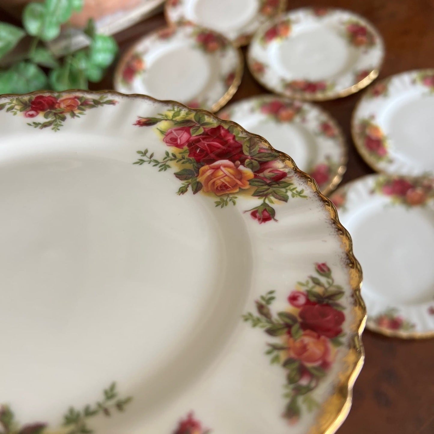 Set Servizio di 10 Piatti 18 cm in Porcellana Royal Albert Old Country Roses Categoria  Piatti e Piattini