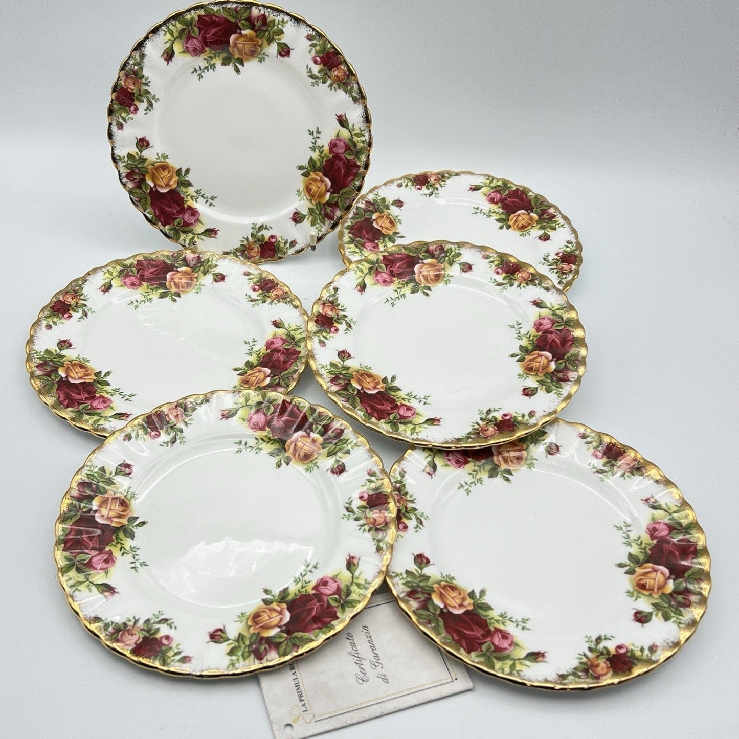 Set Servizio di 6 Piatti Piattini in Porcellana Royal Albert Old Country Roses Categoria  Piatti e Piattini