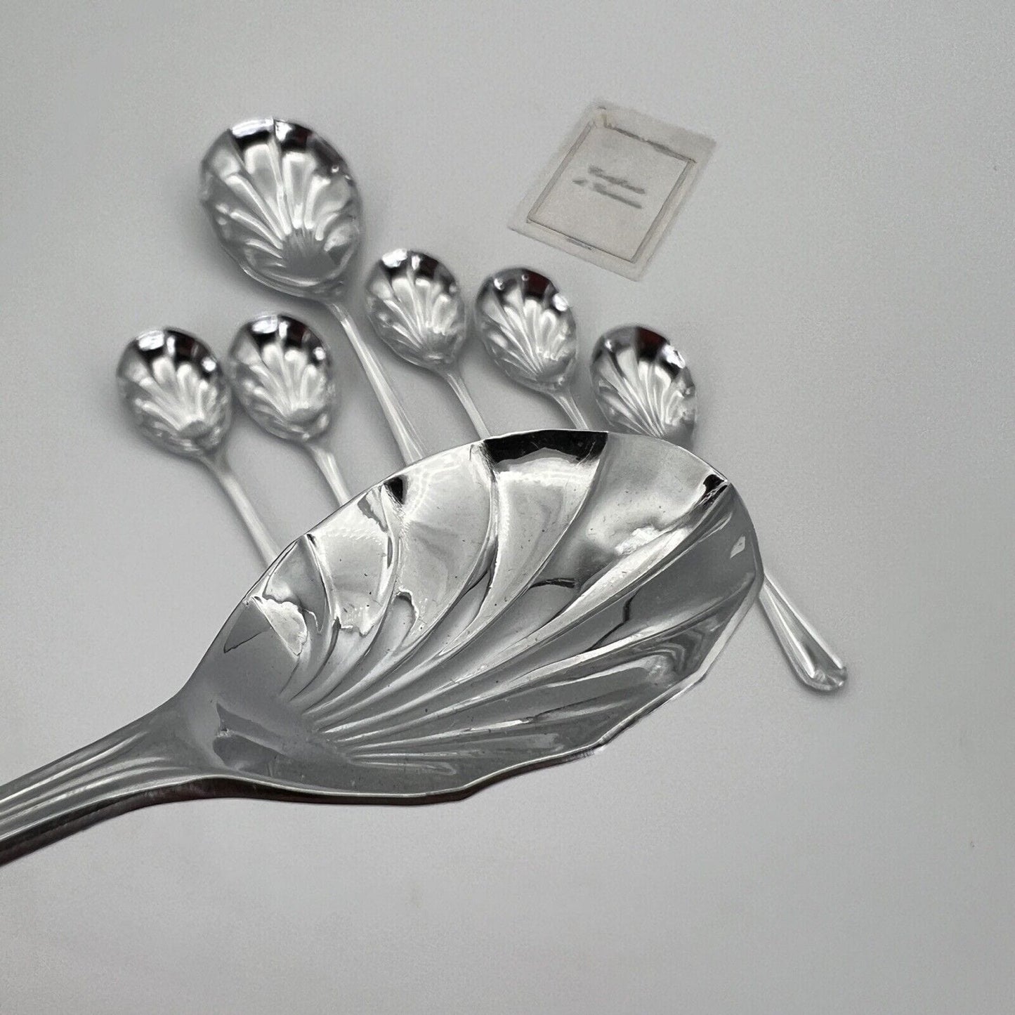 Set servizio di cucchiai antichi cucchiaini da dolce per gelato art deco anni 40 Categoria  Sheffield & Argento