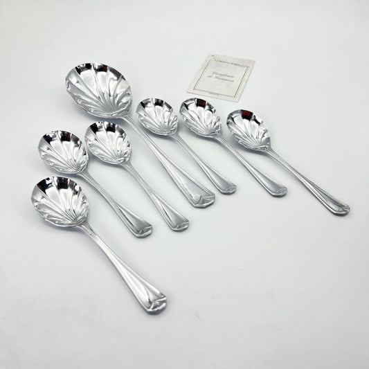 Set servizio di cucchiai antichi cucchiaini da dolce per gelato art deco anni 40 Categoria  Sheffield & Argento