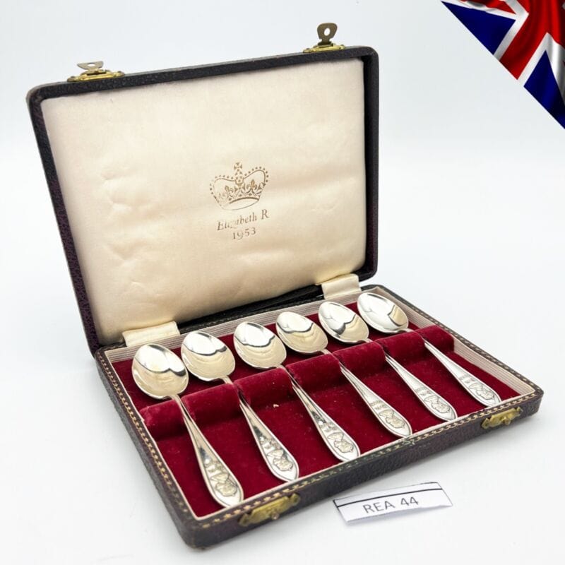 Set servizio di cucchiaini in Argento silver plated Casa Reale Inglese 1953 Categoria  Sheffield & Argento