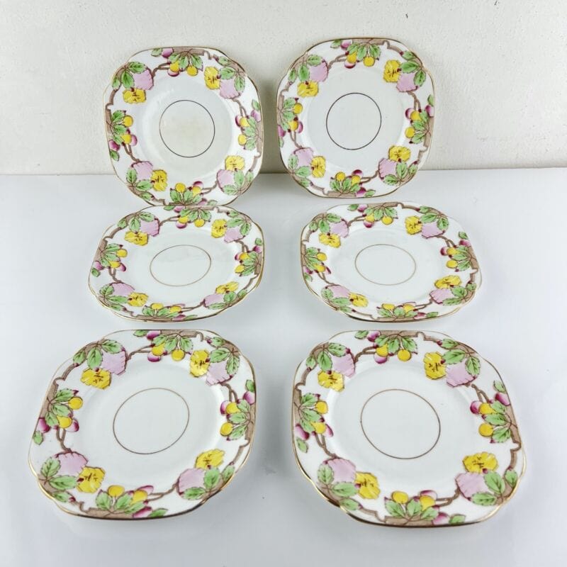 Set servizio di piatti antichi inglesi in porcellana piattini da per frutta 1913 Categoria  Piatti e Piattini