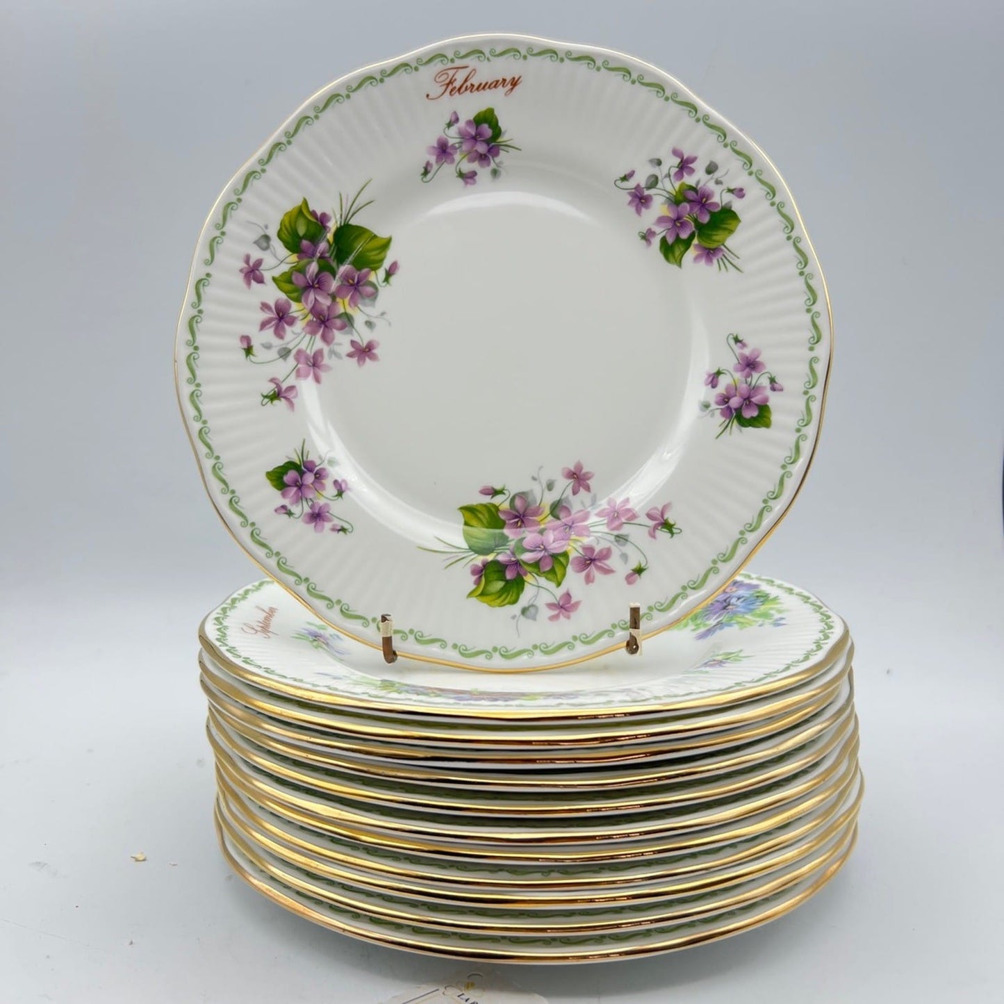 Set Servizio di piatti completo con Mesi Flower Of the Month inglese Queen's Categoria  Servizio tazze - Tazze