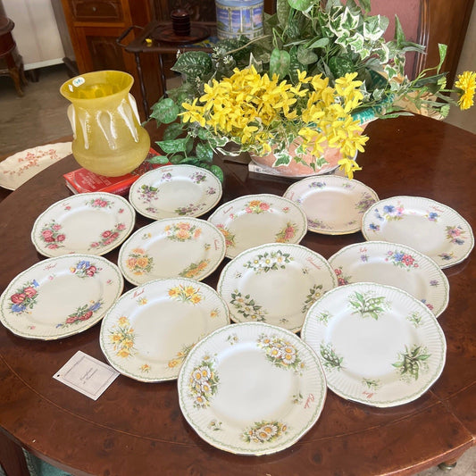 Set Servizio di piatti completo con Mesi Flower Of the Month inglese Queen's Categoria  Servizio tazze - Tazze