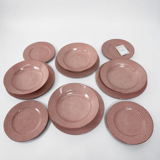 Set servizio di piatti in porcellana Giapponese vintage Sayagata Rosso Labirinto Categoria  Piatti e Piattini