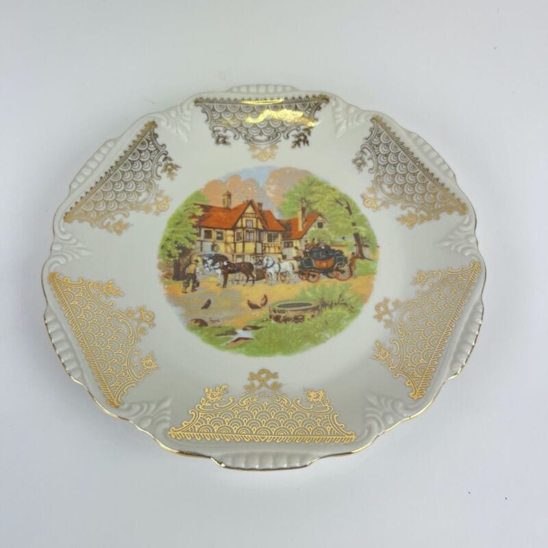 Set servizio di piatti piattini antichi in ceramica Bavaria Stazione ferroviaria Categoria  Piatti e Piattini