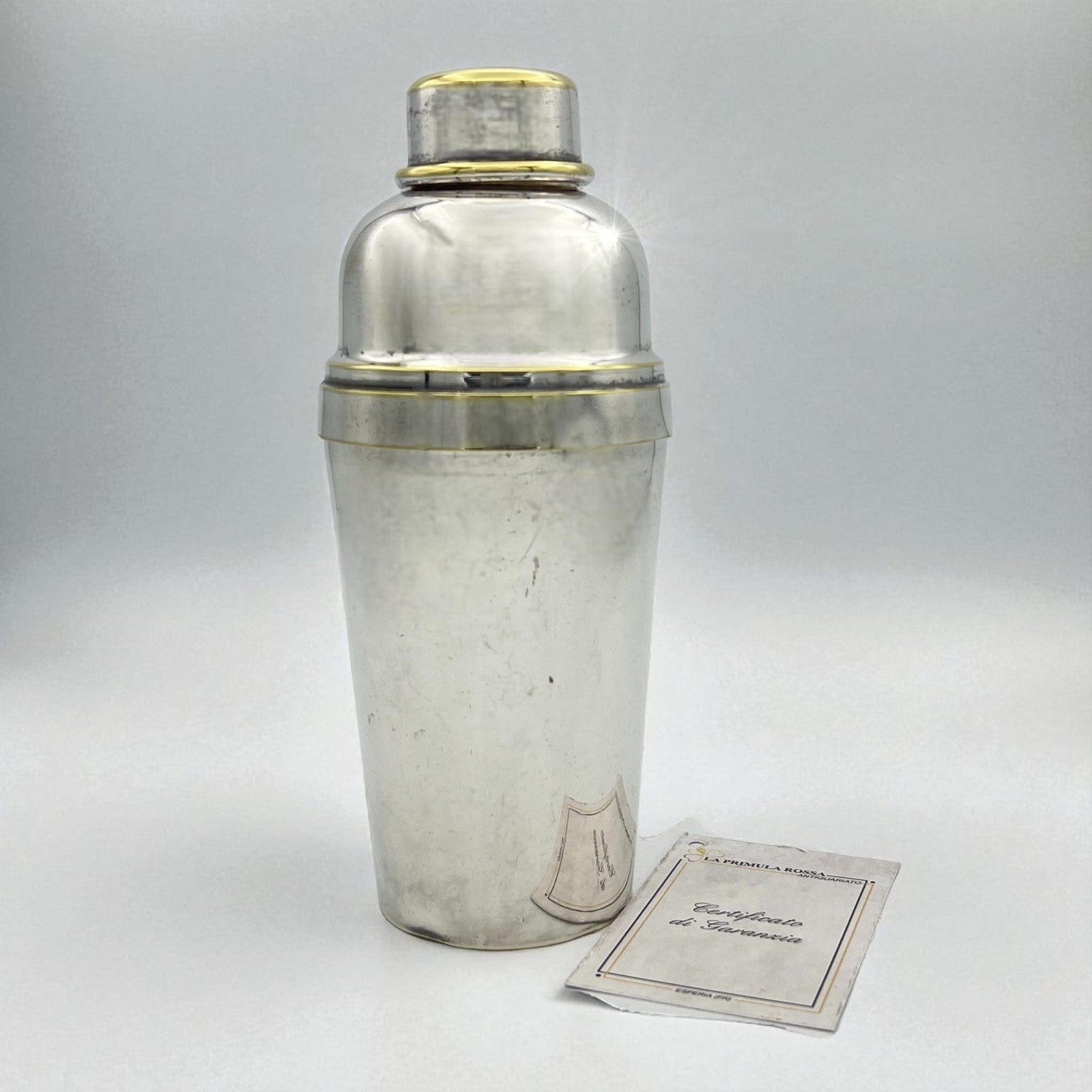 Shaker per cocktail da bar in Argento Placcato Silver Plated  Anni '70 Vintage Categoria  Sheffield & Argento