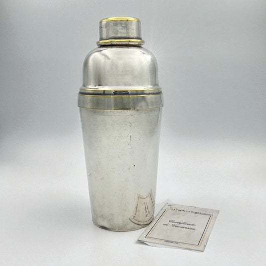 Shaker per cocktail da bar in Argento Placcato Silver Plated  Anni '70 Vintage Categoria  Sheffield & Argento