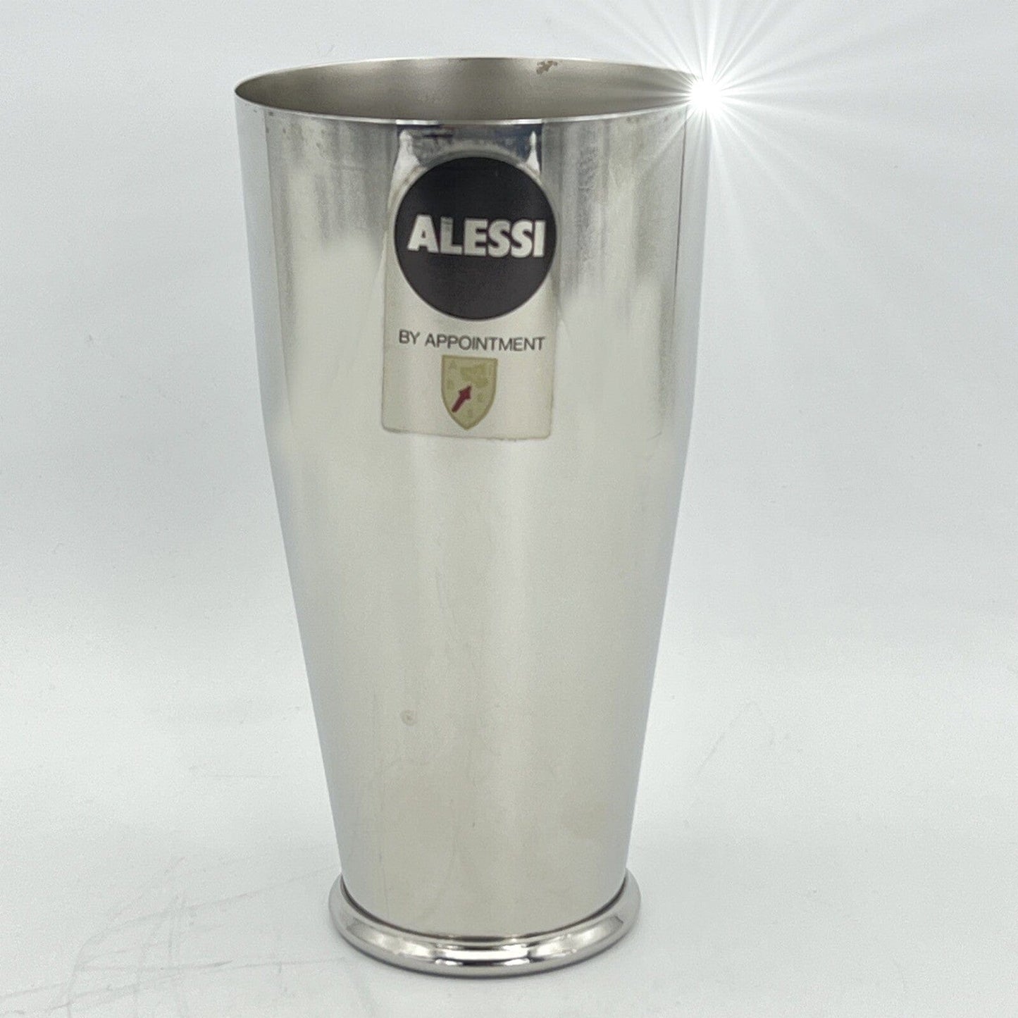 Shaker per cocktail da bar vintage anni 80 Alessi Modello Boston in Acciaio Inox Categoria  Sheffield & Argento