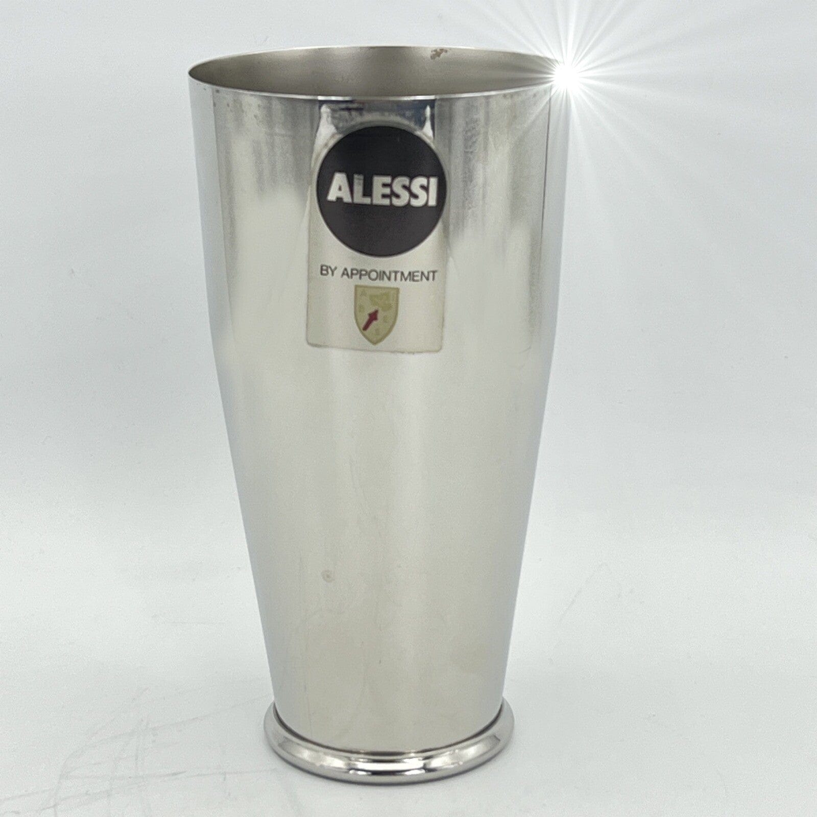 Shaker per cocktail da bar vintage anni 80 Alessi Modello Boston in Acciaio Inox Categoria  Sheffield & Argento