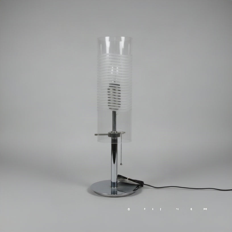 SIL LUX LAMPADA DA TAVOLO CROMATA E VETRO VINTAGE ITALIAN DESIGN TABLE LAMP Categoria  Lampade Appliques