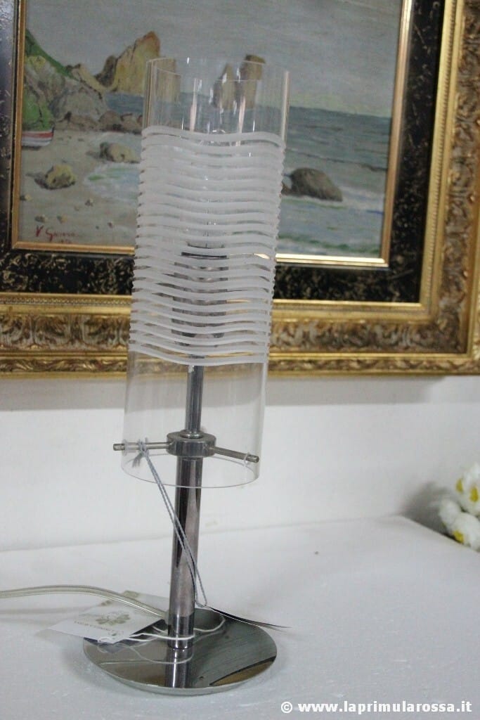 SIL LUX LAMPADA DA TAVOLO CROMATA E VETRO VINTAGE ITALIAN DESIGN TABLE LAMP Categoria  Lampade Appliques