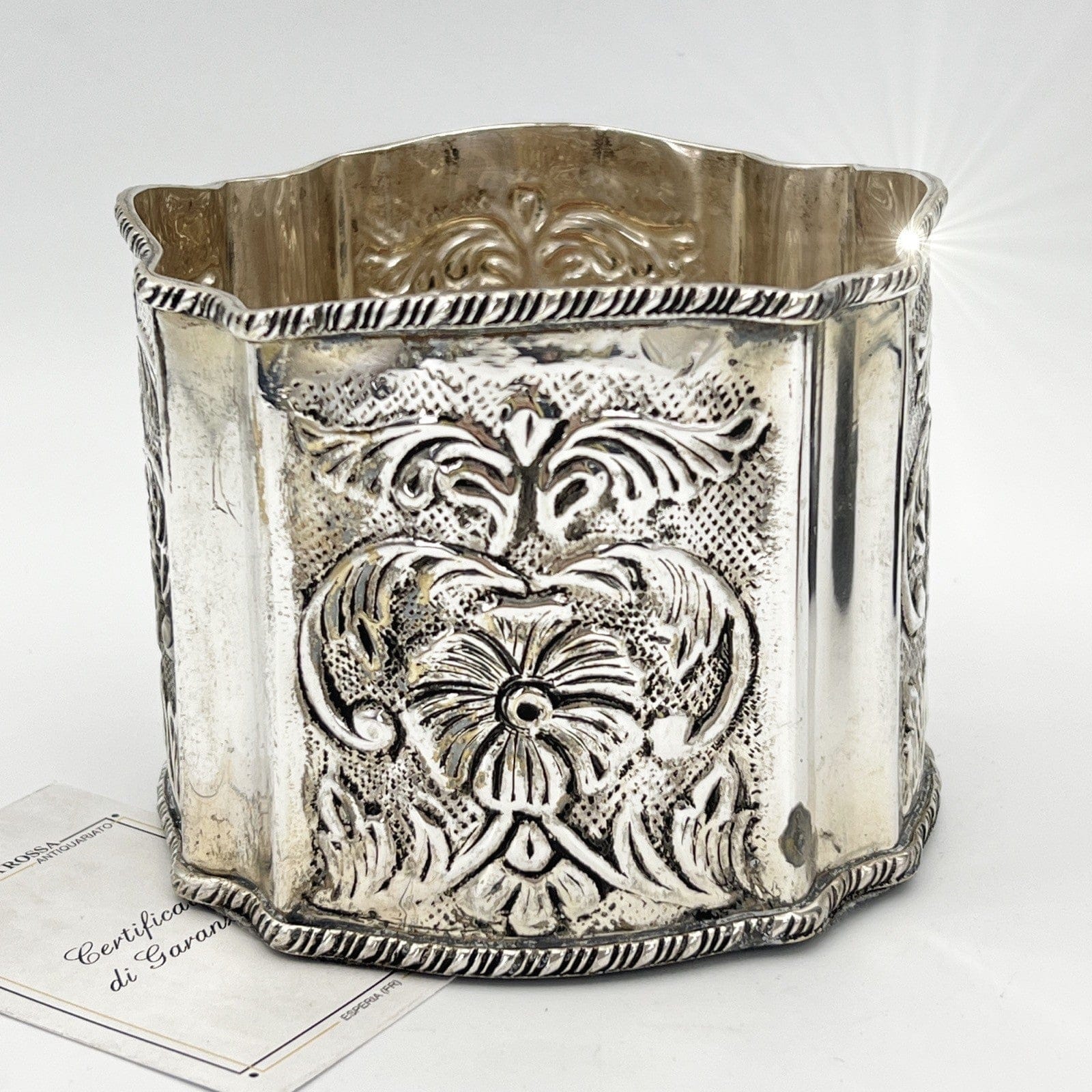 Sottobottiglia da tavola in argento sheffield silver plated vintage stile 800 Categoria  Sheffield & Argento