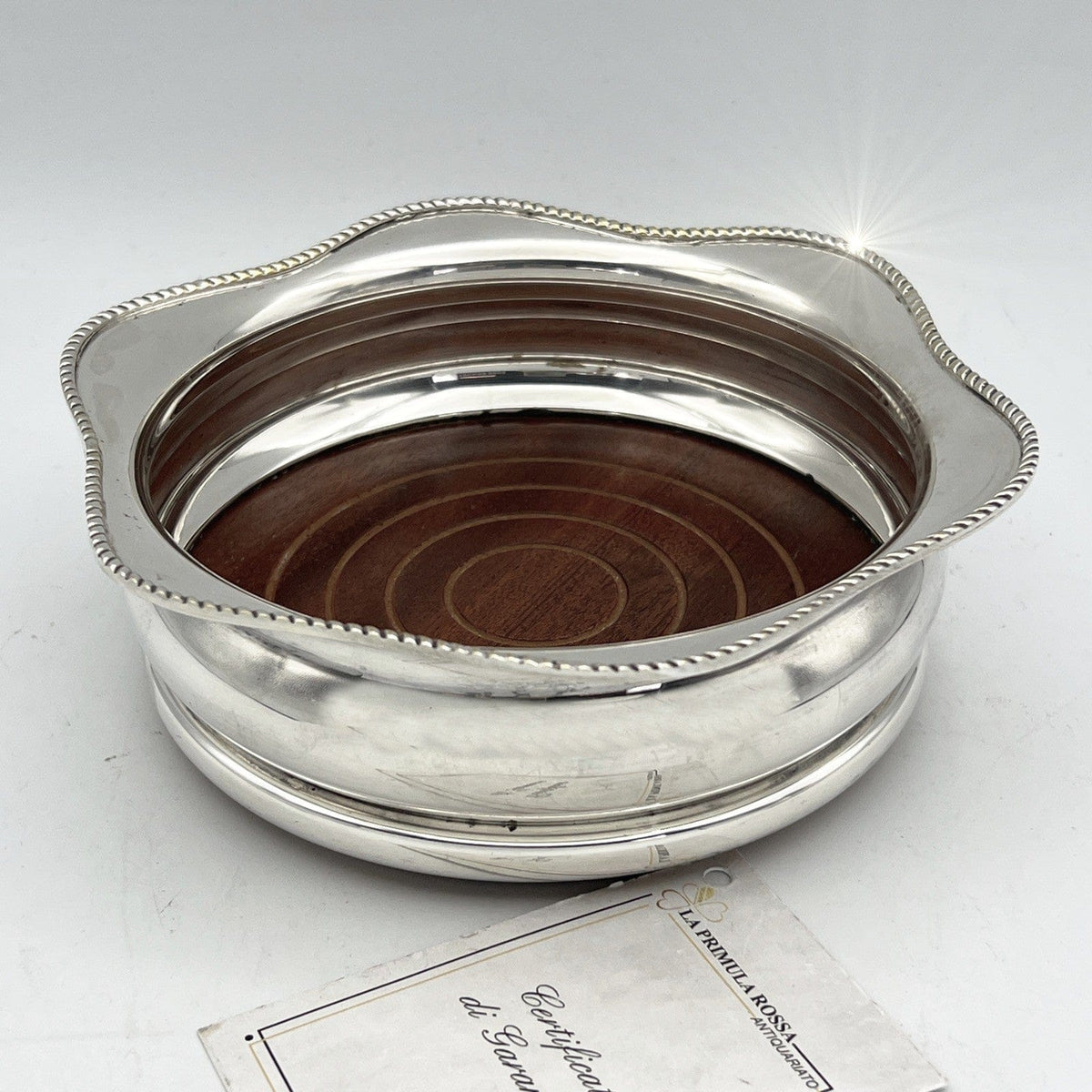 Sottobottiglia da tavola per vino in argento sheffield vintage stile antico 900 Categoria  Sheffield & Argento