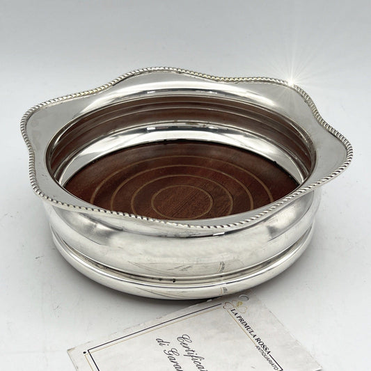 Sottobottiglia da tavola per vino in argento sheffield vintage stile antico 900 Categoria  Sheffield & Argento