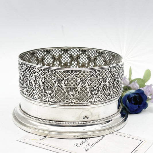 Sottobottiglia portabottiglie vino da tavola in argento sheffield stile antico K Categoria  Sheffield & Argento