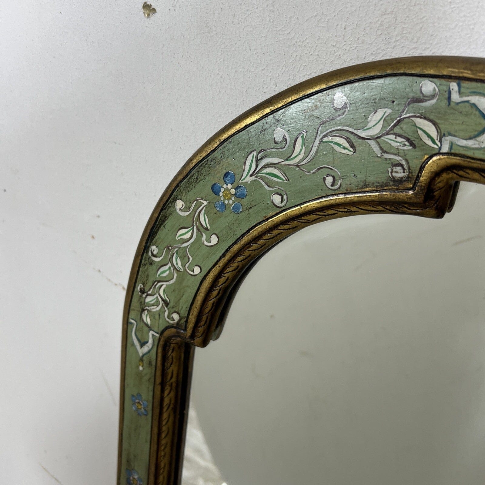 Specchio da parete stile Veneziano vintage antica specchiera Dipinta Verde Categoria  Specchi e Cornici