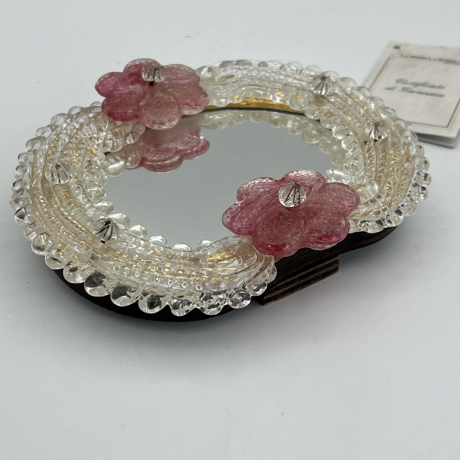 Specchio Veneziano in Vetro di Murano Vintage anni 70 80 Specchietto da tavolo Categoria  Vetri e Cristalli