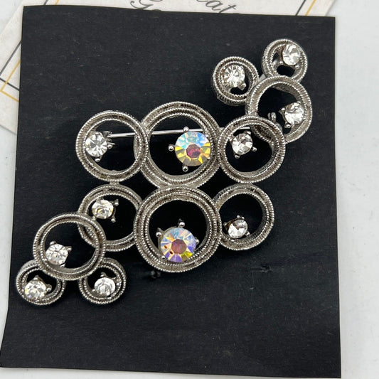 Spilla Elegante inglese Vintage da donna in stile antica a Cerchi e Strass Categoria  Bigiotteria & Accessori