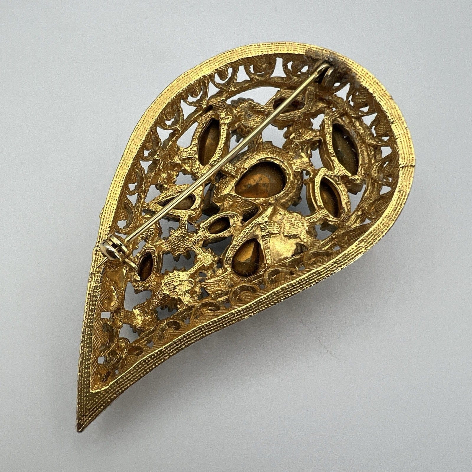 Spilla Elegante Inglese Vintage da donna stile antica Gioiello a Foglia Strass Categoria  Bigiotteria & Accessori