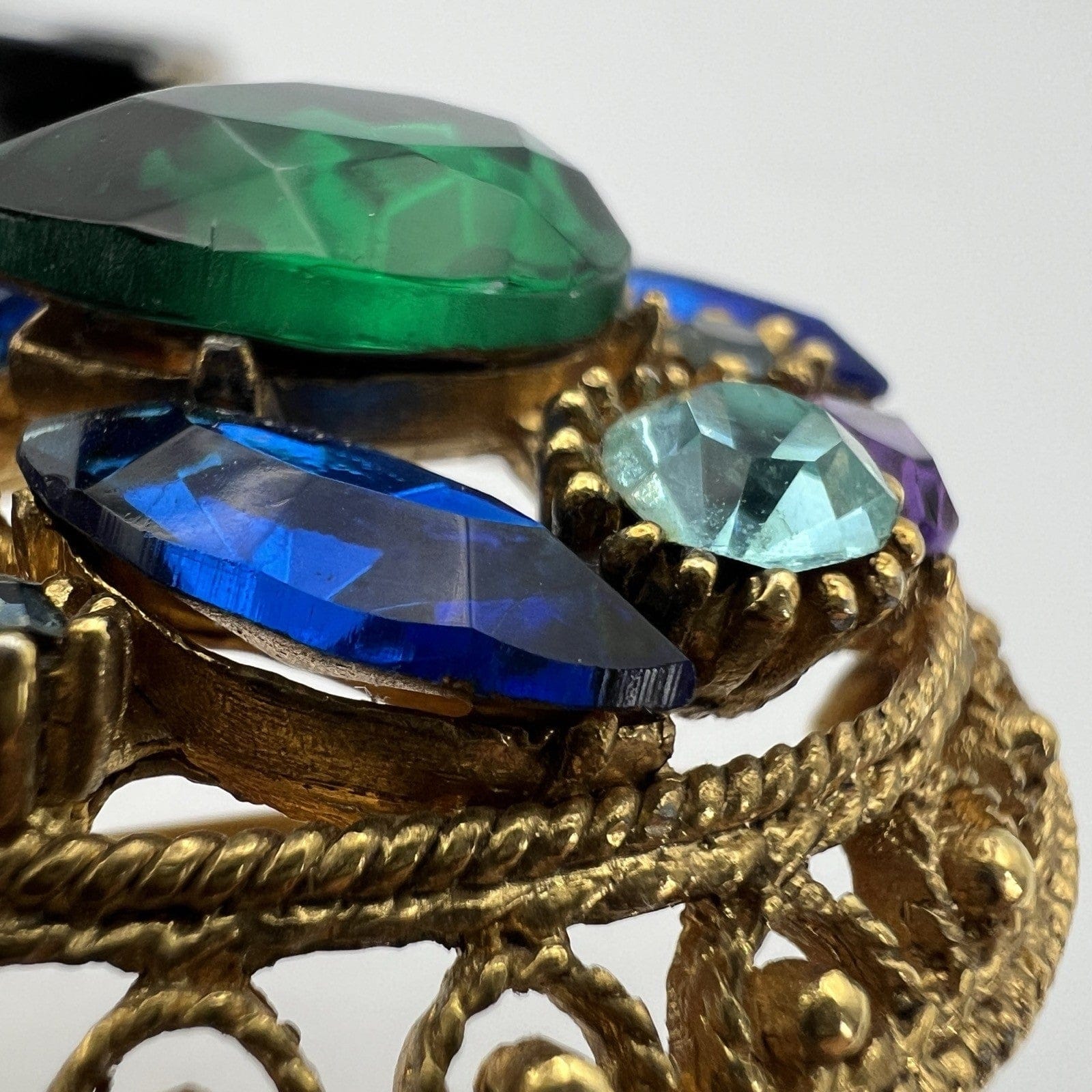 Spilla Elegante Inglese Vintage da donna stile antica Gioiello a Foglia Strass Categoria  Bigiotteria & Accessori