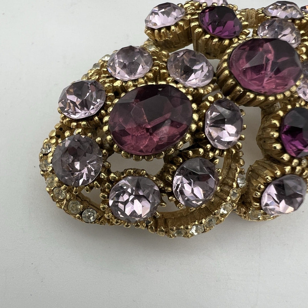 Spilla Elegante Inglese Vintage da donna stile antica Gioiello a Strass Viola Categoria  Bigiotteria & Accessori