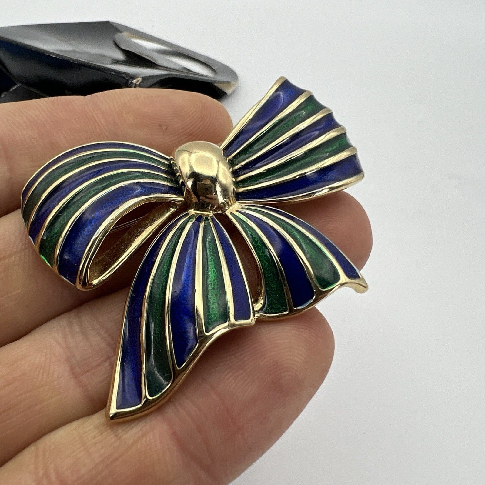 Spilla Elegante Inglese Vintage da donna stile antica Gioiello Fiocco Blu Verde Categoria  Bigiotteria & Accessori