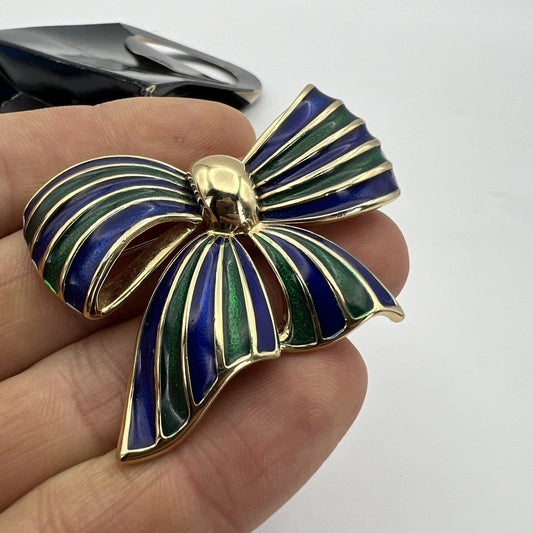 Spilla Elegante Inglese Vintage da donna stile antica Gioiello Fiocco Blu Verde Categoria  Bigiotteria & Accessori