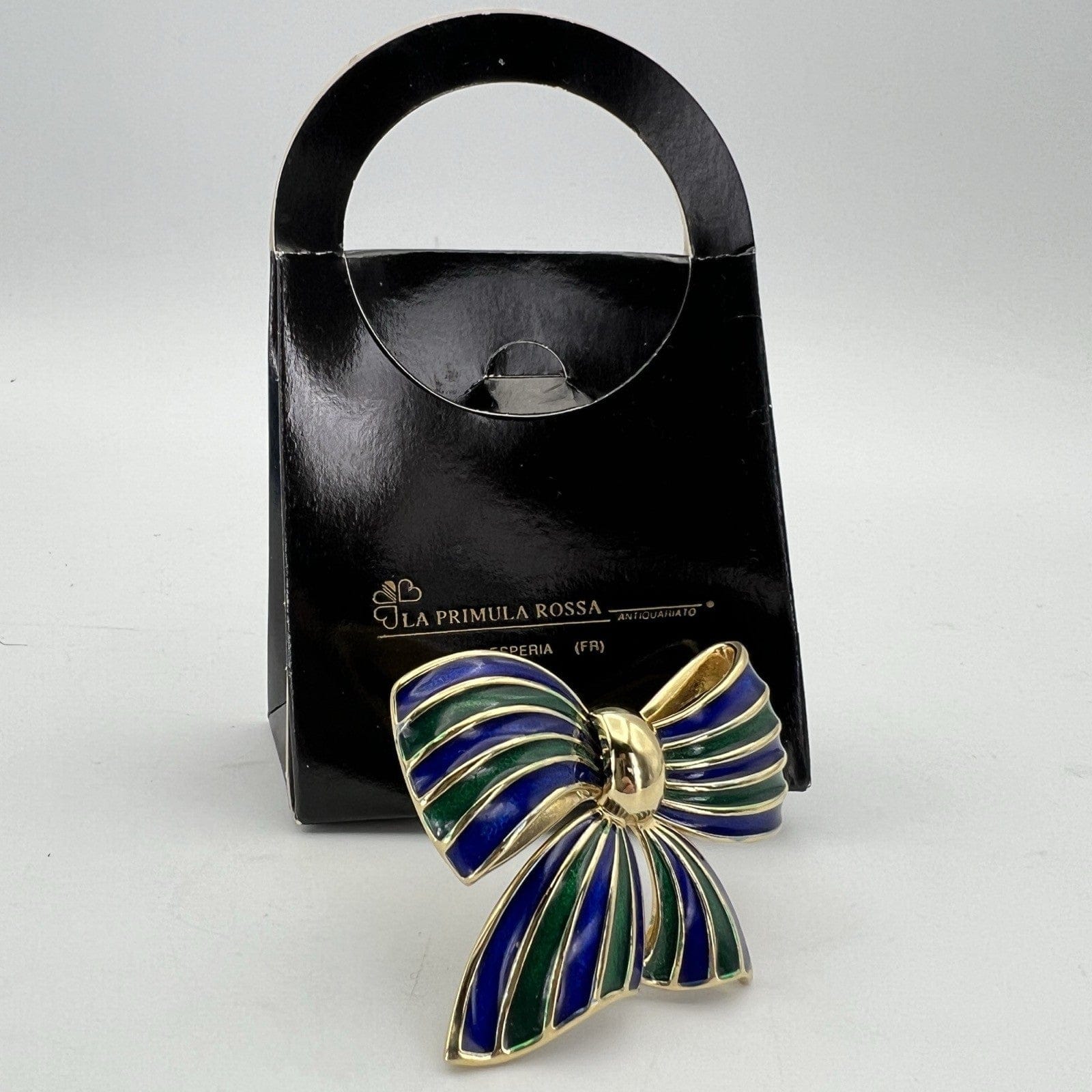 Spilla Elegante Inglese Vintage da donna stile antica Gioiello Fiocco Blu Verde Categoria  Bigiotteria & Accessori