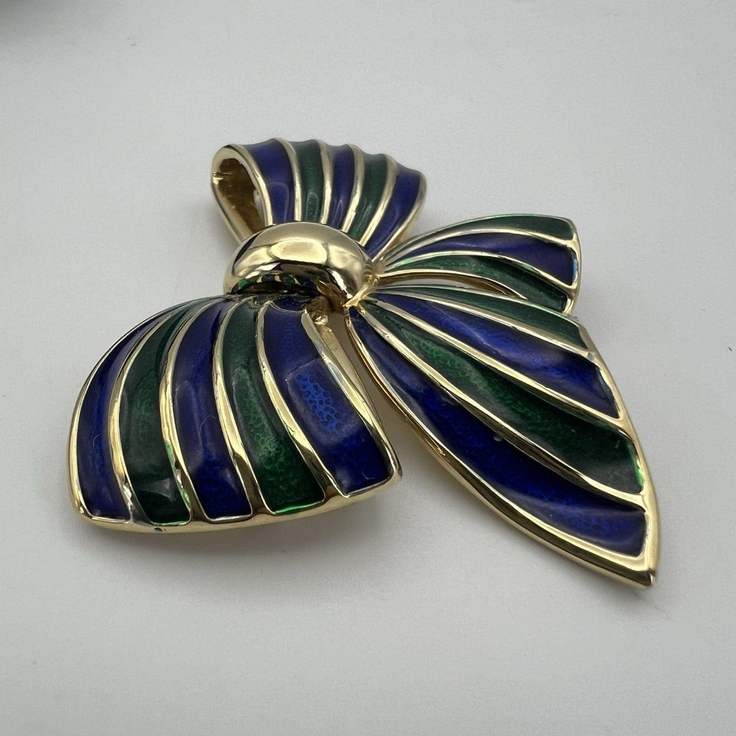 Spilla Elegante Inglese Vintage da donna stile antica Gioiello Fiocco Blu Verde Categoria  Bigiotteria & Accessori