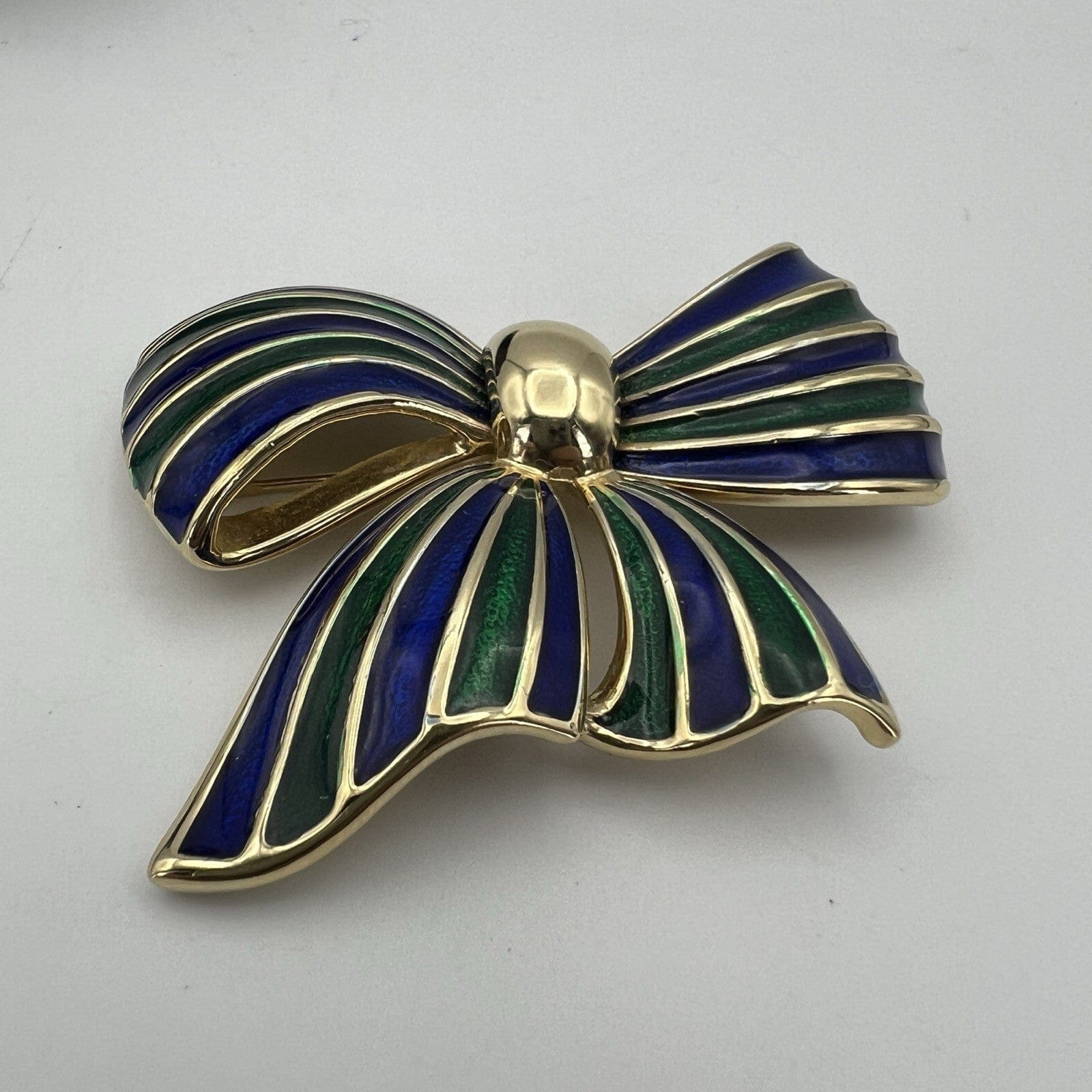 Spilla Elegante Inglese Vintage da donna stile antica Gioiello Fiocco Blu Verde Categoria  Bigiotteria & Accessori