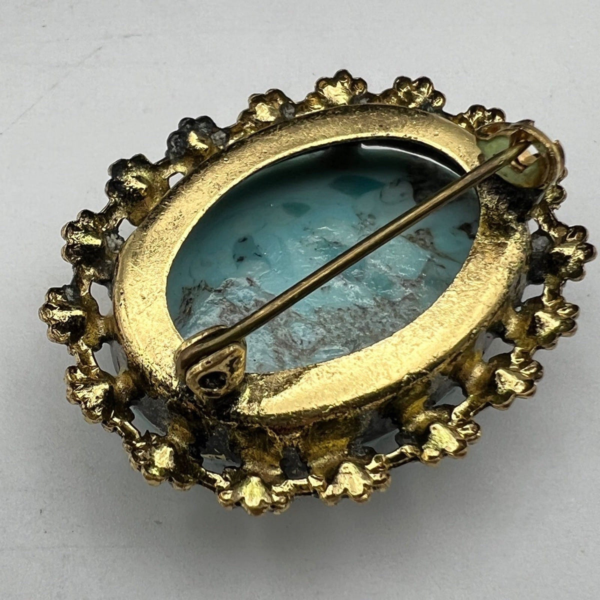 Spilla Elegante Inglese Vintage da donna stile antica Gioiello pietra Turchese Categoria  Bigiotteria & Accessori