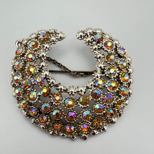 Spilla Elegante Vintage da donna stile antica '50 '60 Mezzaluna color Arcobaleno Categoria  Bigiotteria & Accessori