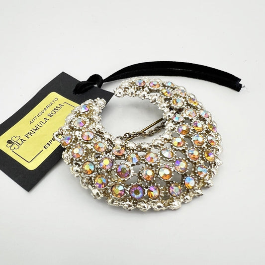 Spilla Elegante Vintage da donna stile antica '50 '60 Mezzaluna color Arcobaleno Categoria  Bigiotteria & Accessori