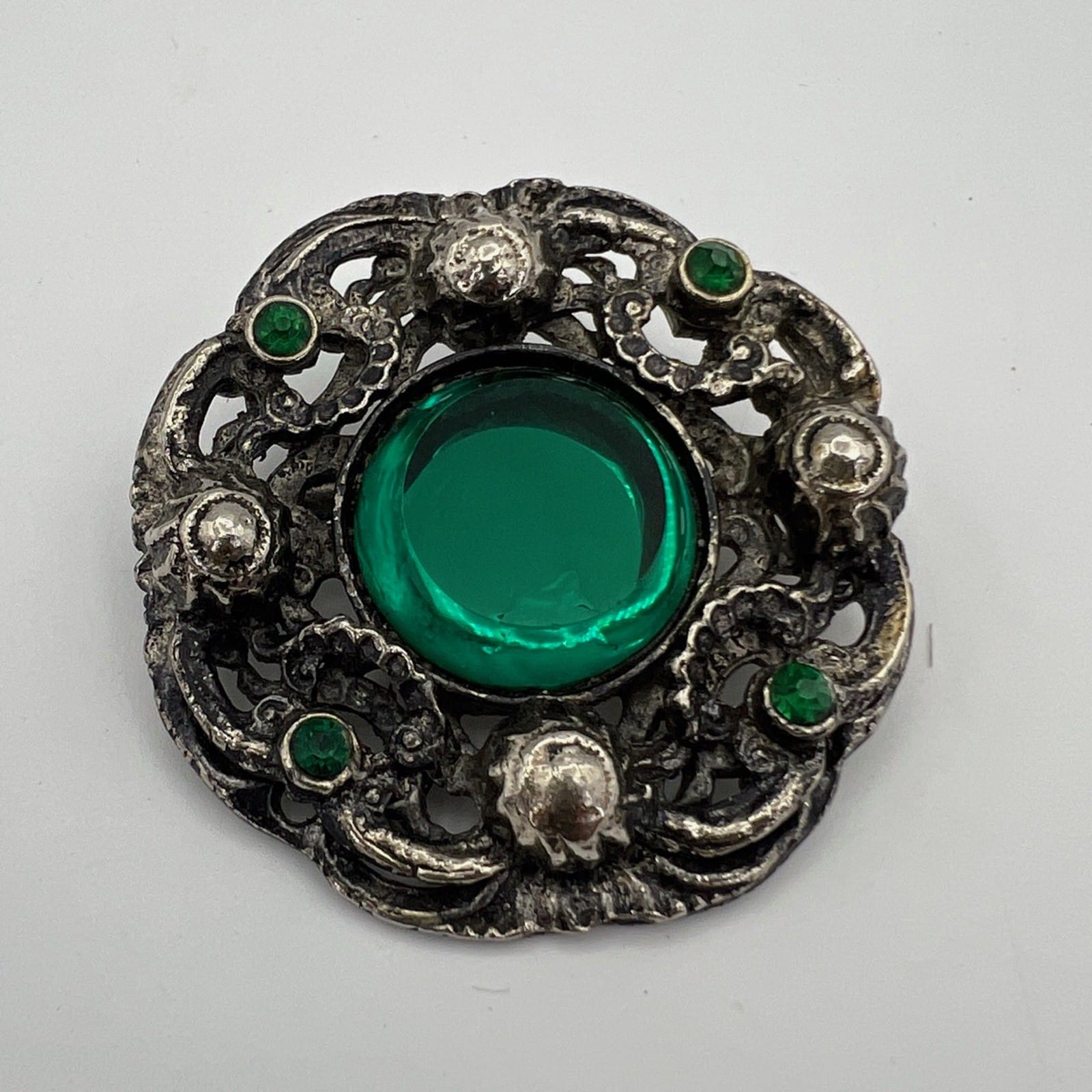 Spilla Elegante Vintage da donna stile antica anni '60 inglese Verde Smeraldo Categoria  Bigiotteria & Accessori