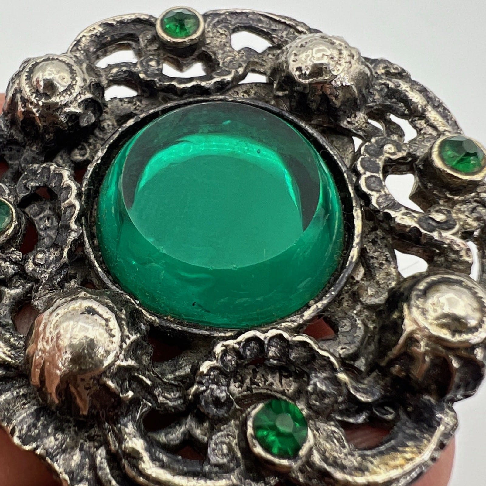 Spilla Elegante Vintage da donna stile antica anni '60 inglese Verde Smeraldo Categoria  Bigiotteria & Accessori
