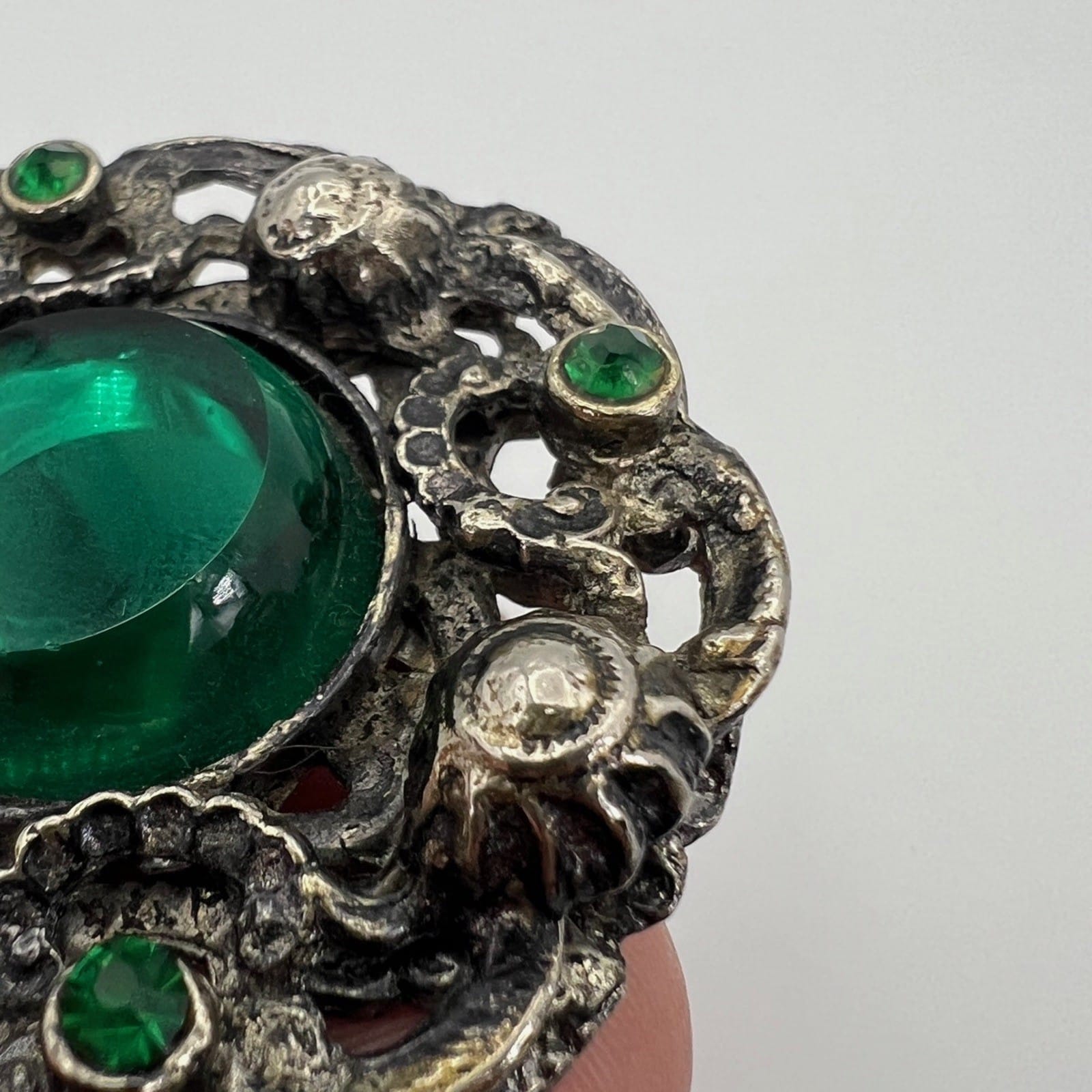 Spilla Elegante Vintage da donna stile antica anni '60 inglese Verde Smeraldo Categoria  Bigiotteria & Accessori