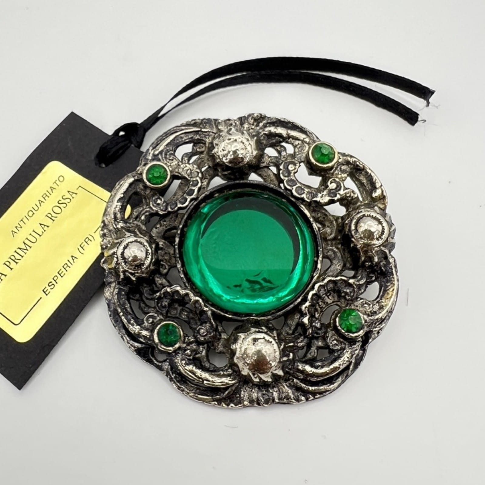 Spilla Elegante Vintage da donna stile antica anni '60 inglese Verde Smeraldo Categoria  Bigiotteria & Accessori