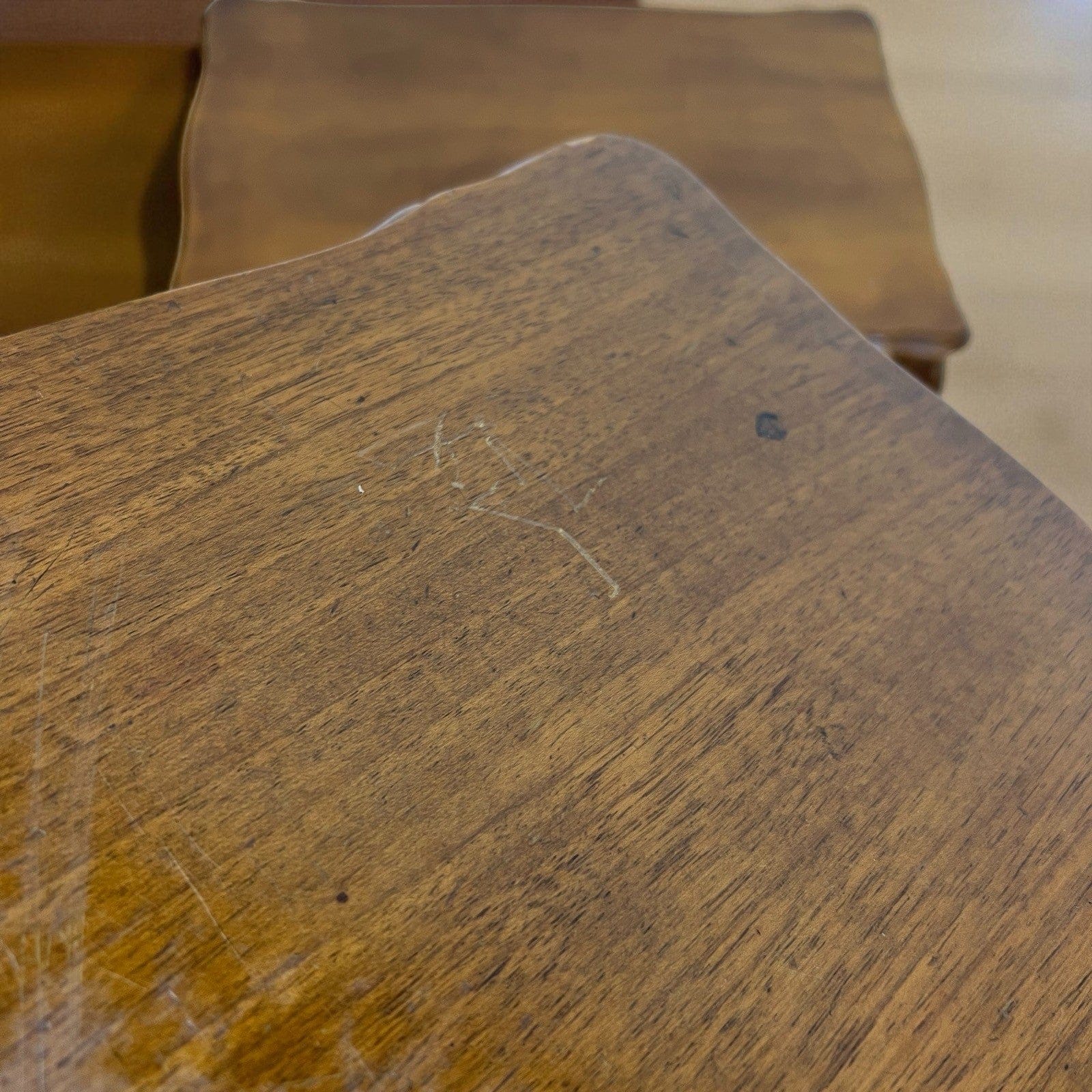 Tavolini tavolo antico trittico da salotto basso in legno piano Noce Biondo 900 Categoria  Tavoli - tavolinetti