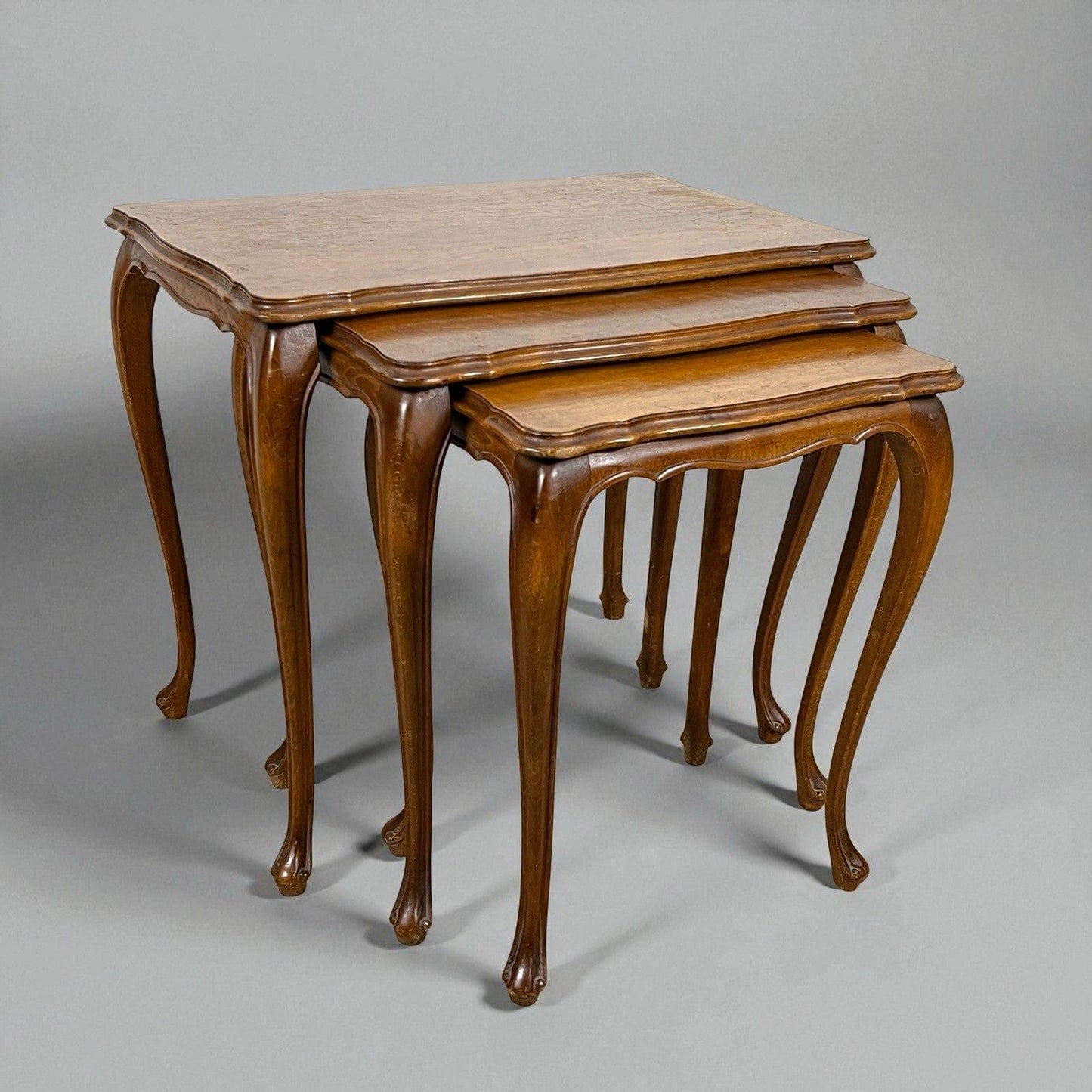 Tavolini tavolo antico trittico da salotto basso in legno piano Noce Biondo 900 Categoria  Tavoli - tavolinetti