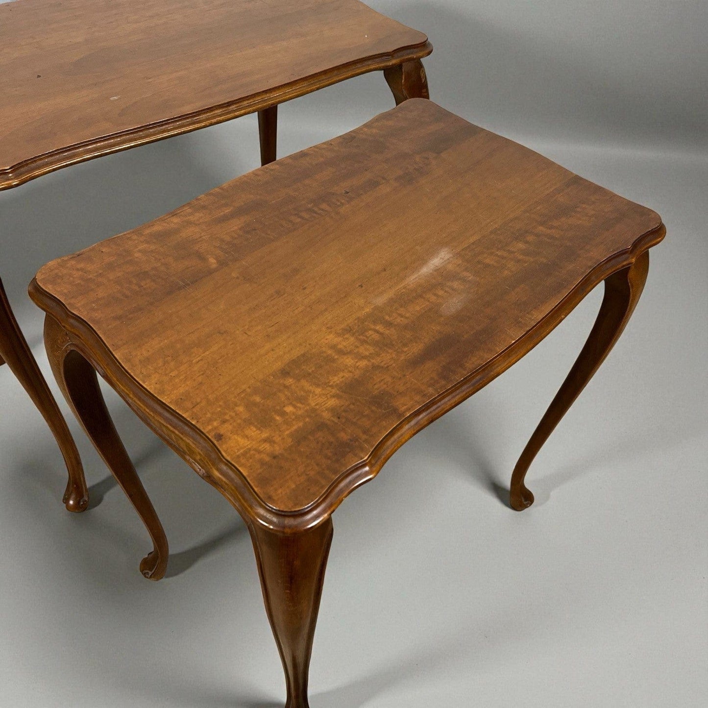 Tavolini tavolo antico trittico da salotto basso in legno piano Noce Biondo 900 Categoria  Tavoli - tavolinetti