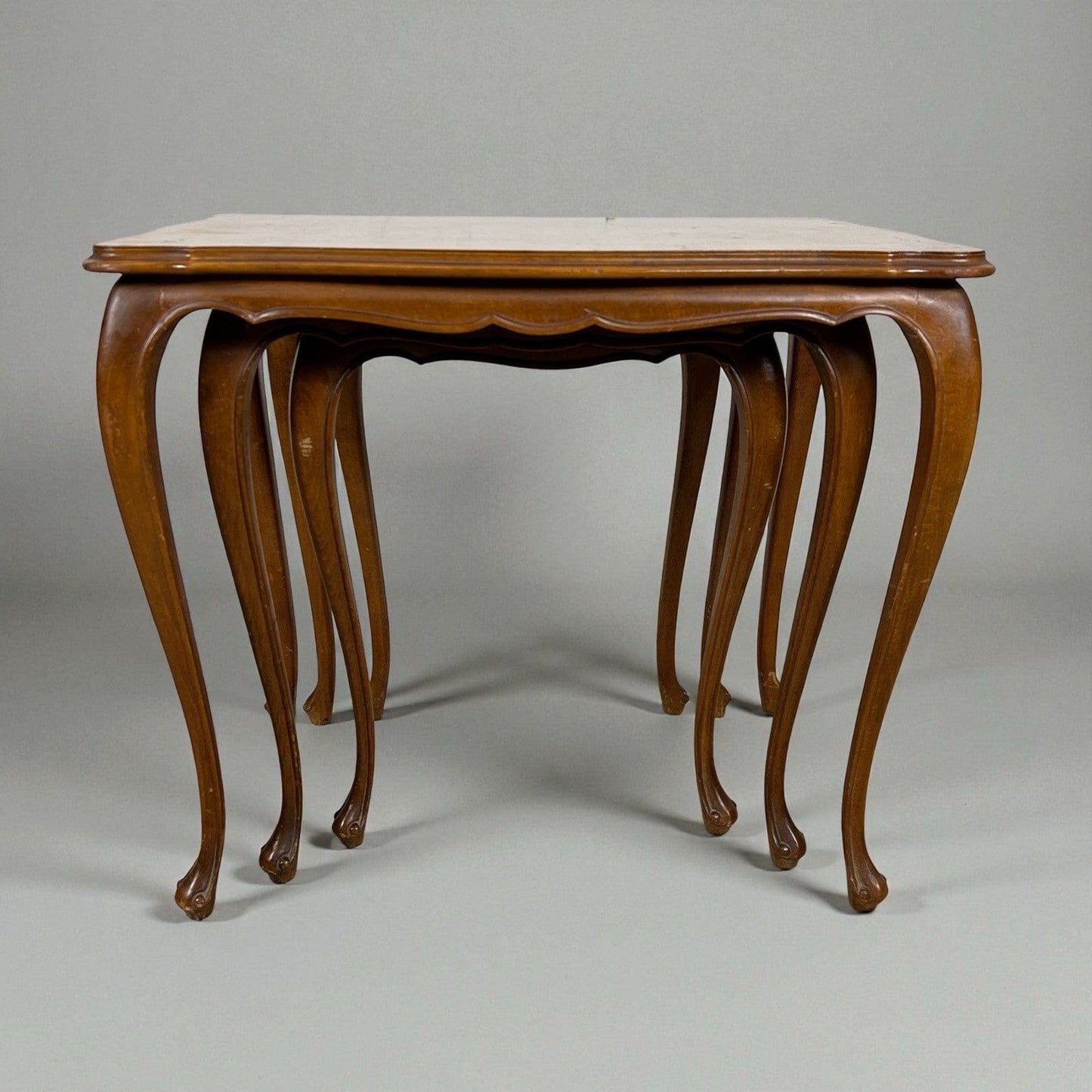 Tavolini tavolo antico trittico da salotto basso in legno piano Noce Biondo 900 Categoria  Tavoli - tavolinetti