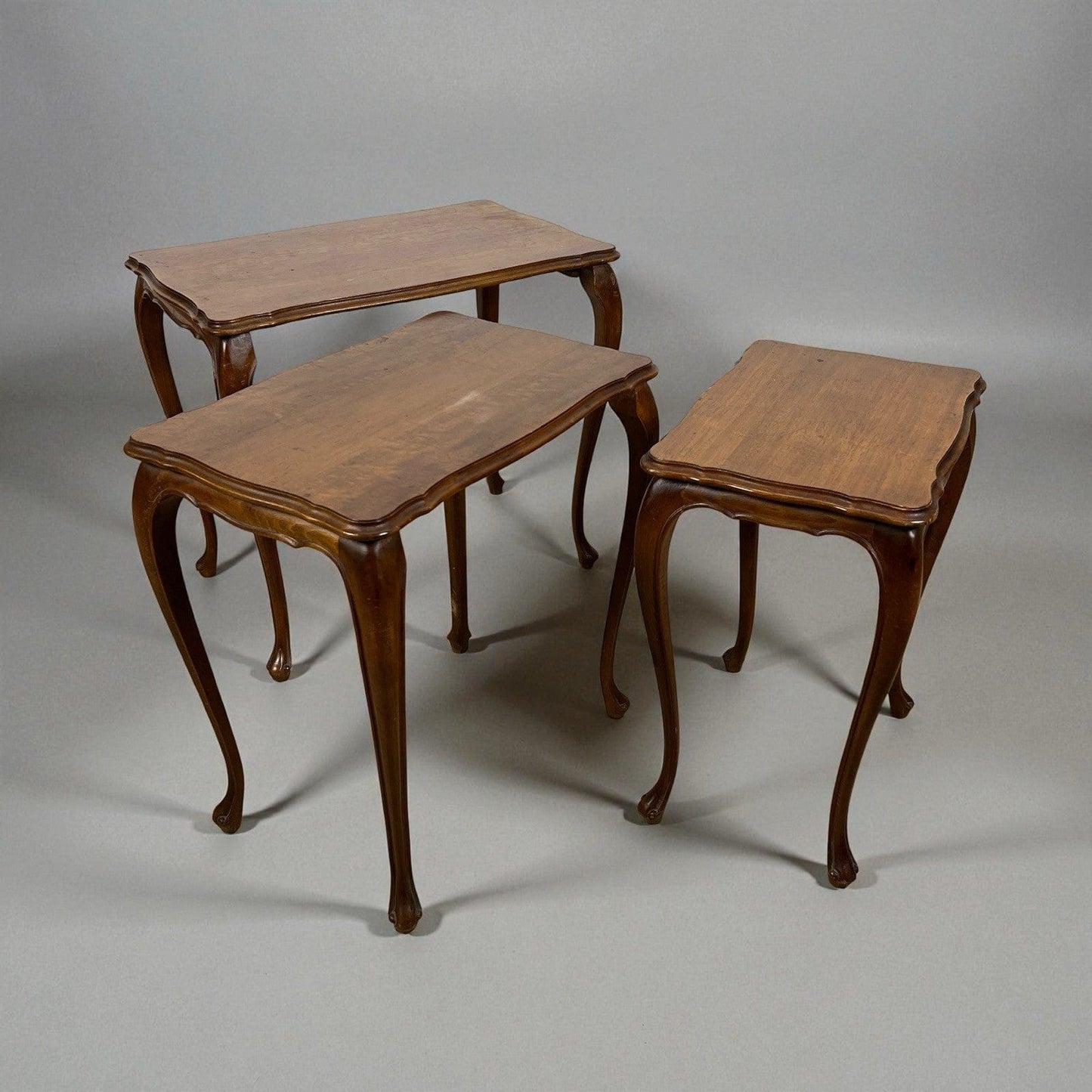 Tavolini tavolo antico trittico da salotto basso in legno piano Noce Biondo 900 Categoria  Tavoli - tavolinetti