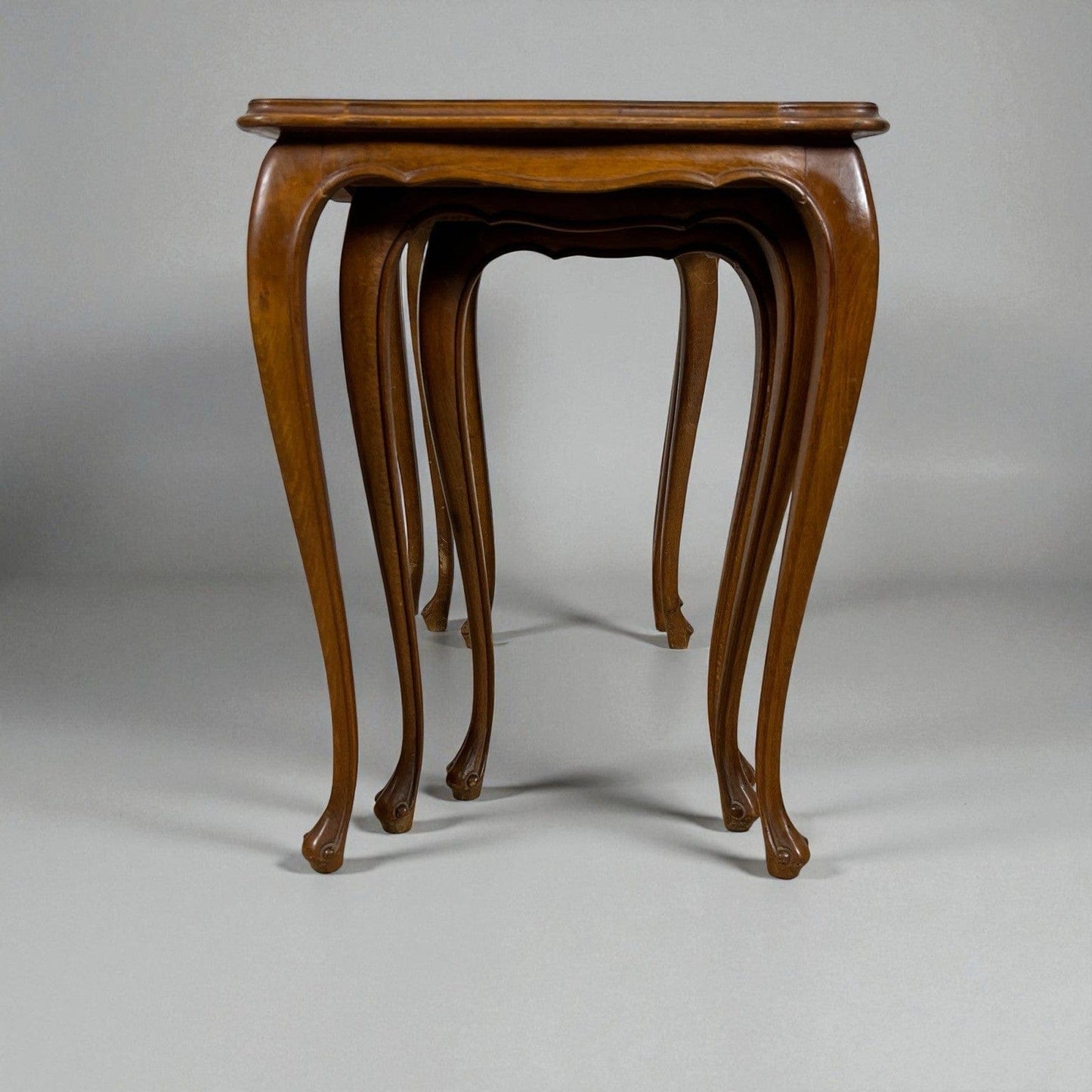 Tavolini tavolo antico trittico da salotto basso in legno piano Noce Biondo 900 Categoria  Tavoli - tavolinetti