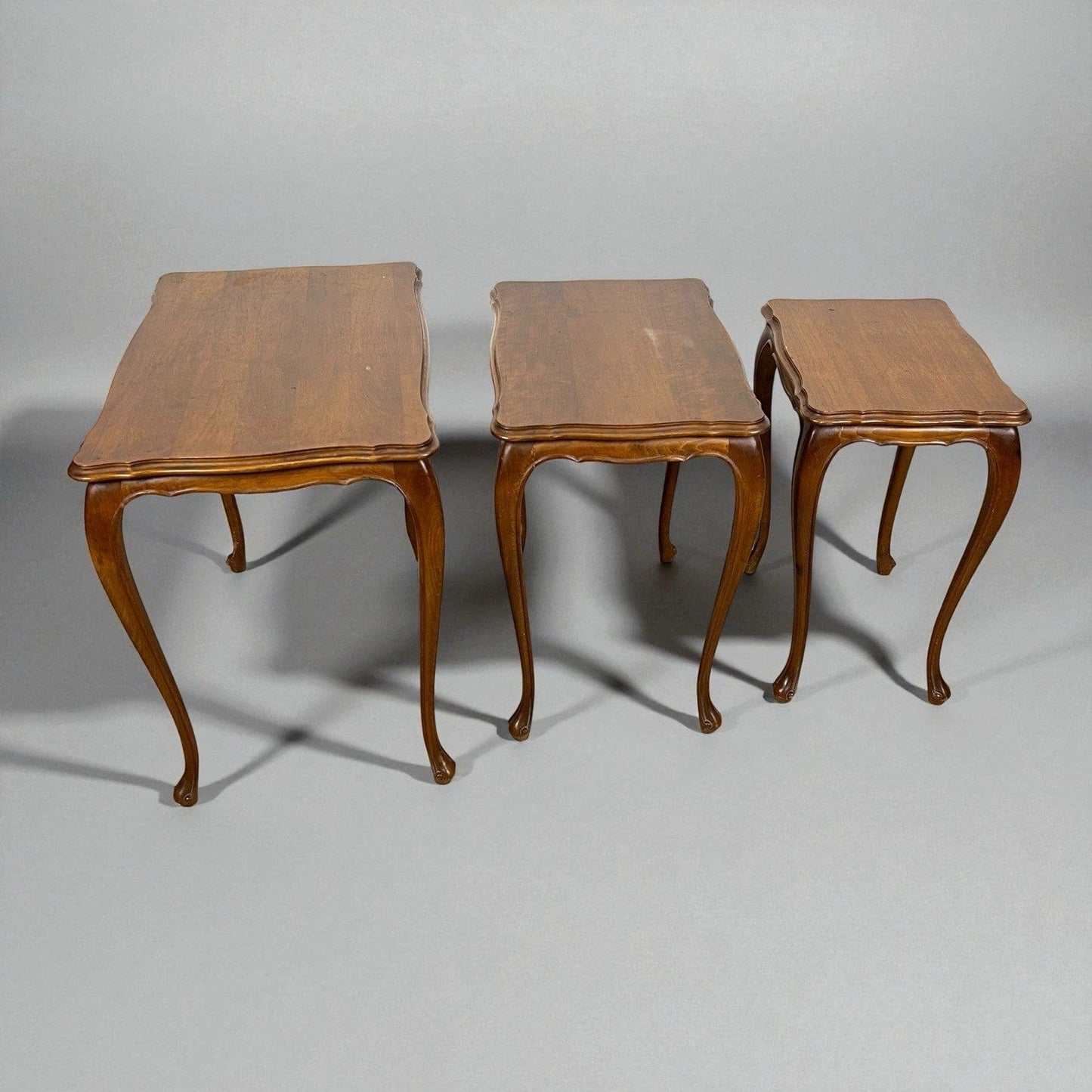 Tavolini tavolo antico trittico da salotto basso in legno piano Noce Biondo 900 Categoria  Tavoli - tavolinetti