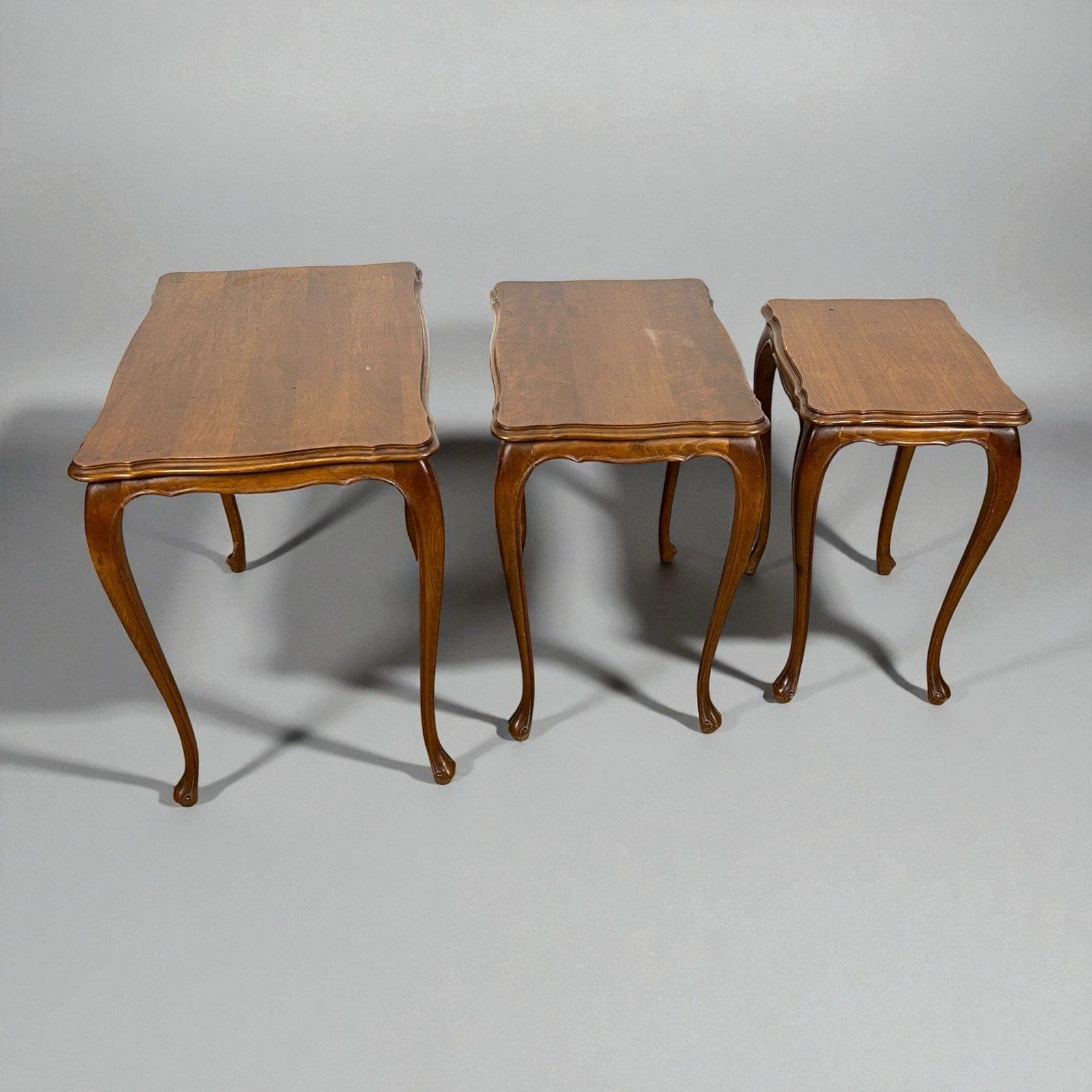 Tavolini tavolo antico trittico da salotto basso in legno piano Noce Biondo 900 Categoria  Tavoli - tavolinetti