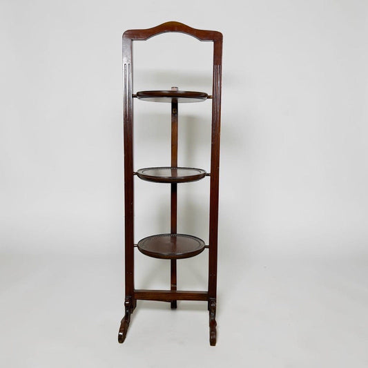 Tavolino antico a più ripiani in legno etagere pieghevole porta dolci cake stand Categoria  Tavoli - tavolinetti