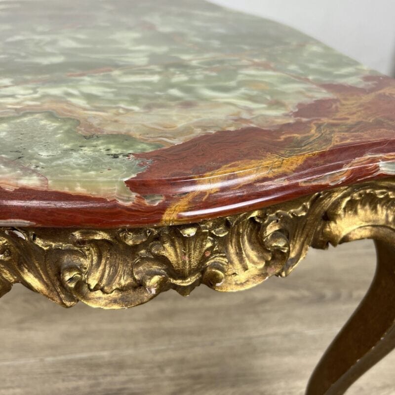 Tavolino antico stile barocco oro in legno e onice tavolo basso da salotto marmo Categoria  Tavoli - tavolinetti